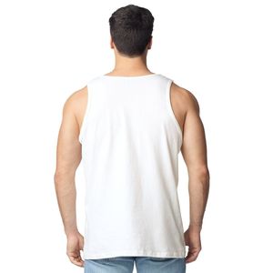 <b>Men</b> Adult Tank Top <b>White</b> Color Premium Sleeveless Cotton <b>Vest</b> Breathable Lightweight Athletic Gym Fitness Workout Running Casual - Product Image 3