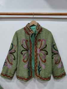 Chaqueta de algodón bordada Suzani del fabricante, ropa exterior étnica colorida, chaqueta étnica de algodón para fiestas, chaqueta bomber Suzani. - Product Image 6