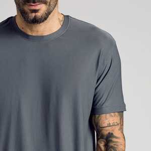 T-shirts unis pour hommes style streetwear personnalisé, en tissu tricoté 100% coton, impression de logo personnalisée, vêtements de marque en mélange polyester/coton - Product Image 4