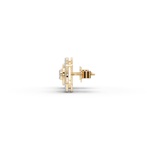 Boucles d'oreilles pendantes style vintage C Curve, géométriques, avec diamant de laboratoire, plaqué or 14K 18K, or rose, pierre principale en or pavé et coquillage - Product Image 2