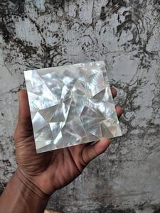 Square Handmade Mother of Pearl <b>Abalone</b> <b>Shell</b> Inlay Eco-Friendly HASAN CRAFT Cup Coaster Checkerboard Pattern Luxury Drink Mat - Product Image 2