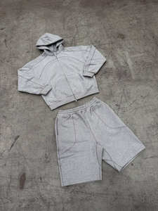 Ensemble de survêtement sportif léger pour homme avec logo personnalisé, veste coupe-vent en nylon froissé patchwork et pantalon de jogging 2 pièces - Product Image 2