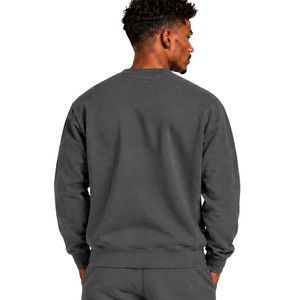 <b>Grey</b> <b>Men</b> Sweatshirt Crew Neck Long Sleeve Pullover Casual <b>Fleece</b> Top Custom Logo Streetwear Winter Sportswear - Product Image 2