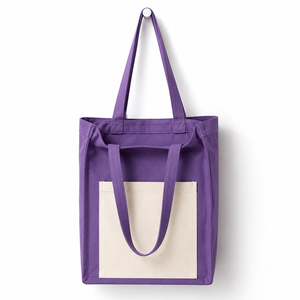Pink Cotton Canvas Tote Bag Reusable Shopping Carryall with Shoulder Handle for Daily Travel - Product Image 6