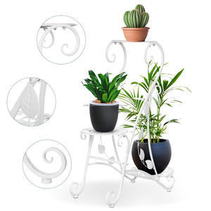 สไตล์และฟังก์ชั่นรวมกัน: ขาตั้งต้นไม้โลหะ3ชั้นสำหรับผู้ที่ชื่นชอบสวนด้วยโลกการค้าของสหรัฐ - Product Image 2