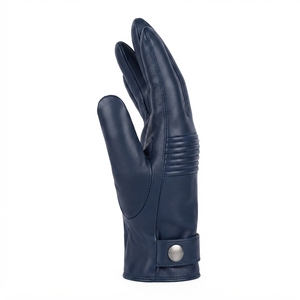 Gants thermiques d'hiver pour hommes, imperméables, en similicuir PU, doublés de fourrure, compatibles avec les écrans tactiles, pour le cyclisme, le travail en extérieur, vente en gros OEM - Product Image 1