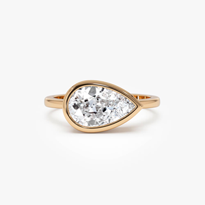 Stylish and <b>unique</b> Lab grown Women's 1.5 Carat Yellow Gold pear Cut Diamond <b>Engagement</b> <b>Ring</b> Classic Style - Product Image 5