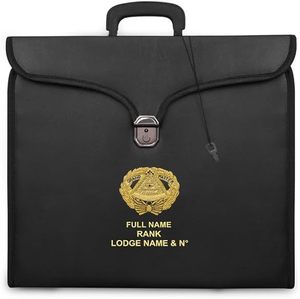 Étui pour tablier de Maître Maçon Bleu - Personnalisé en similicuir noir MM, WM, Provincial - Product Image 1