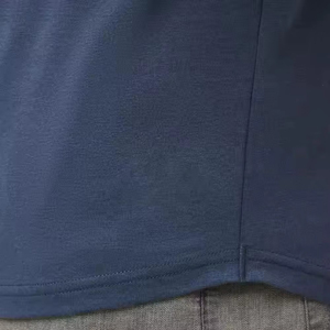 Camiseta de Manga Corta para Hombre, Cuello Redondo, Corte Ajustado, Color Azul Marino, 100% Algodón Jersey, Estilo Casual, Color Sólido, Largo Regular, Transpirable, Tejido de Punto - Product Image 5