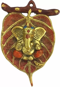 Hot Selling Traditional Ganesha Wall Hanging Showpiece Metal <b>Leaf</b> Patta Design for Home Handicraft Wall <b>Art</b> for Diwali - Product Image 2