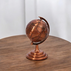 Handcrafted <b>Copper</b> World Globe Vintage Engraved Map Tabletop Globe Decorative Desk <b>Ornament</b> Office Study Room Home Decor Travel - Product Image 4