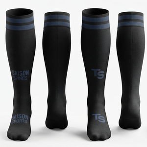 Premium 220 GSM Quick Dry Breathable Moisture Wicking Wool/Spandex Men Flag Football <b>Socks</b> <b>Black</b> Blue Custom Knit Sublimation - Product Image 1