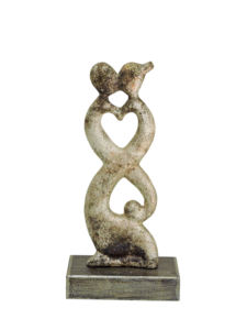 Escultura de Corazón de Aluminio Plateado Vintage, Figura Moderna Abstracta de Pareja, Decoración Romántica de Arte Infinito para Repisa y Estante - Product Image 3