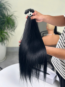 Extensiones de Cabello Liso con Punta I-Tip, Negro Natural, Doble Trama, Cabello Humano Virgen Vietnamita, Adhesión de Queratina Pre-Adherida, Venta al por Mayor - Product Image 3