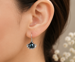 Pendientes de Plata de Ley 925 con Perlas Inspiradas en Conchas para Mujer, Joyería Elegante y a la Moda |   Pendientes de Perlas de Agua Dulce - Product Image 2