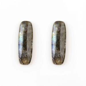 ลดราคา! ลาบราดอไรต์ธรรมชาติทรงคุชชั่นยาว 10x30 มม. หลังแบน ขัดเงาอย่างดี คาโบชองสำเร็จรูป สำหรับทำเครื่องประดับ คุณภาพเชื่อถือได้ - Product Image 1