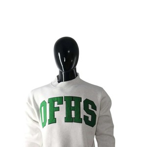 Sweat-shirt col montant ou col rond personnalisé OFHS OEM en molleton de coton épais avec broderie chenille lettres, style streetwear - Product Image 2