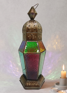 Lanternes en verre rond gravé décoratif de haute qualité, faites à la main, pour la maison et le jardin, lanterne décorative marocaine en verre pour bougie - Product Image 3