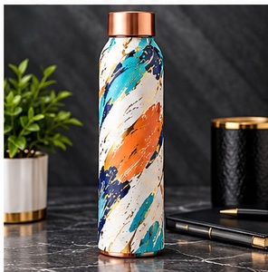 Bouteille d'eau en cuivre pur avec design galaxie cosmique, style bohème, portable pour les voyages - Product Image 6