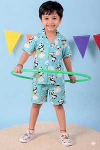 Conjunto de Verano para Niños y Niñas, 100% Algodón, Estampado de Dibujos Animados, Camiseta de Manga Corta y Pantalones Cortos (Conjunto Casual de 2 Piezas) - Product Image 5