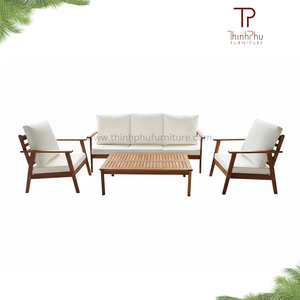 Monaco Sofa 3 seater <b>bench</b> Eco-friendly Outdoor Furniture Garden Acacia Wood Sofa Set Cushions <b>Foldable</b> for Hotels Villas - Product Image 6