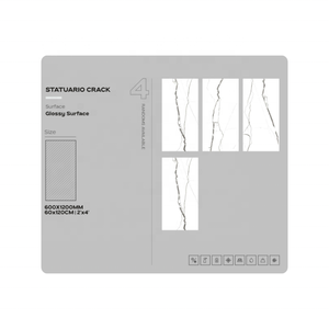 Azulejos de Porcelana Brillante de Lujo y Alta Calidad de 600X1200 mm de la India, Azulejos Blancos Completamente Esmaltados para Pisos de Baños en Villas - Product Image 2