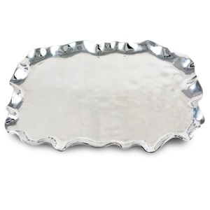 Elegant Design Dinner <b>Table</b> Decoration Serving Metal Tray Multi Functional Decorative Dry Fruits Chocolate Metal Tray - Product Image 1