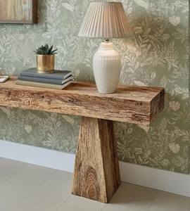 โต๊ะโถงไม้เนื้อแข็งขายดีที่สุดปี 2026 พร้อมพื้นผิวไม้แผ่นหนา โครงสร้างขาไม้แข็งแรง และดีไซน์พื้นผิวแบบธรรมชาติ - Product Image 2