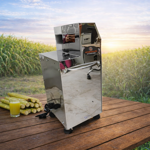 Extracteur de jus de canne à sucre commercial 2HP en acier inoxydable avec trois rouleaux diamantés, 2 vitesses et sécurité inverse - Product Image 2
