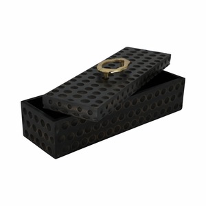 Modern Wooden Keepsake <b>Box</b> With Circular Cut Design Lid storage <b>Box</b> Used To Store Jewelry And Fashion Accessories From India - Product Image 1
