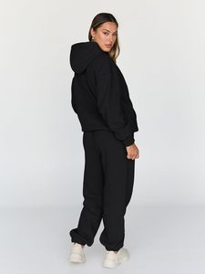Conjunto Deportivo Personalizado para Hombre, Sudadera con Capucha y Pantalones de Chándal, Forro Polar Sólido, Antibacterial, Transpirable, para Invierno - Product Image 3
