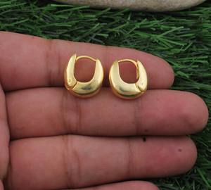 Boucles d'oreilles pendantes vintage en argent sterling 925 massif plaqué or, bijoux de mode faits à la main pour mariage, anniversaire, fête - Product Image 1