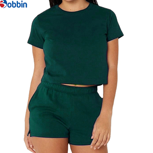 Conjunto Deportivo de 2 Piezas para Mujer, Estilo Hip Hop con Logotipo Personalizado, Verano, Manga Corta, 100% Algodón, Transpirable, Secado Rápido, Ecológico - Product Image 5