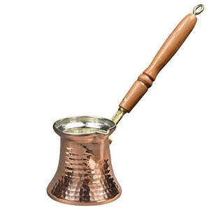 Cafetera Turca Cezve de Cobre Hecha a Mano con Mango de Madera, Ibrik de Cobre Grabado, Cafetera Griega Árabe, Ollas Tradicionales - Product Image 2