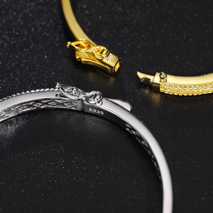 กำไลข้อมือทองคำ 14K หรูหรา ประดับเพชรแล็บโกรว์แบบฝังเต็ม ดีไซน์ฮิปฮอปวิบวับ หลายแถว สามารถซ้อนกันได้ - Product Image 3
