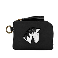 Porte-monnaie en PU avec motif tête de cheval, fermeture éclair, tirette à pompon, portefeuille pour femme en cuir végétalien, pochette de haute qualité, vente en gros d'usine