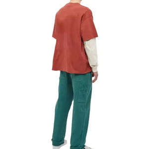 Camiseta de manga doble de secado rápido 100% algodón para hombre, corte holgado, estampada, precio muy razonable, camiseta de manga doble para hombre - Product Image 4