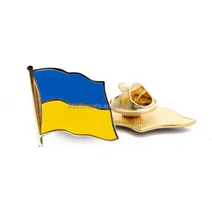 WD özel Metal ukrayna yaka Pin rozeti, barış güvercini/Deutschland/kanada/abd/İsviçre ukrayna Trident altın bayrak yaka iğneleri