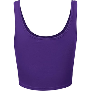 Women Seamless Racerback Sports Bra Top <b>Wire</b> Free Solid Purple Spandex Polyester All Seasons Workout Crop Tank - Product Image 4