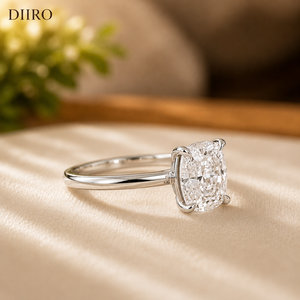 Anillo de Compromiso para Mujer con Diamante Moissanita Corte Radiante, Chapado en Oro Blanco de 14k, Engaste de Garras, Certificado GRA - Product Image 4