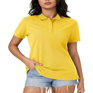 High Quality Women's for Shirts Knitted Canvas Silk/Cotton <b>3</b>-Button Short Sleeve Collared Tops Eco-Friendly Summer Cool Casual - Product Image 6