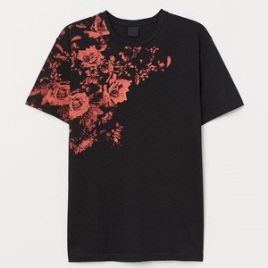 Camiseta Deportiva de Cuello Alto para Hombre, Tejida, 100% Algodón, Corte Regular, 240 Gramos, Estampado de Letras, Manga Corta Formal - Product Image 1