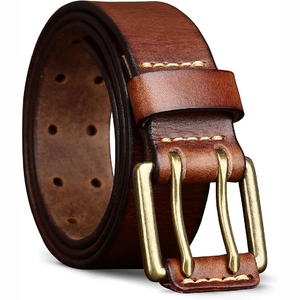Ceinture en cuir véritable pour homme de qualité supérieure avec des designs personnalisés, style vintage et boucle en alliage pour le travail, les affaires et les occasions décontractées - Product Image 5