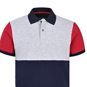 Polo de Hombre con Bloques de Color Gris, Azul Marino y Rojo, Manga Corta, Transpirable, Informal, para Verano, Golf y Tenis - Product Image 6