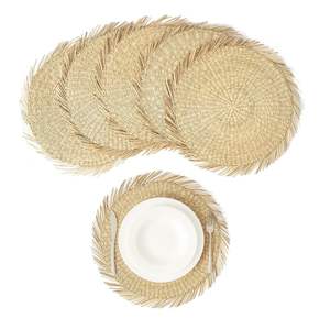 Set de table rond en jacinthe d'eau naturelle rustique, tissé à la main, écologique, pour la décoration de la maison, des restaurants et des hôtels - Product Image 2