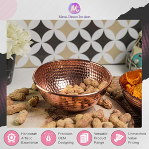 Vaisselle de qualité export, bol à snacks artisanal en cuivre massif pour servir des collations, à prix authentique, provenant d'un fournisseur d'origine indienne - Product Image 2