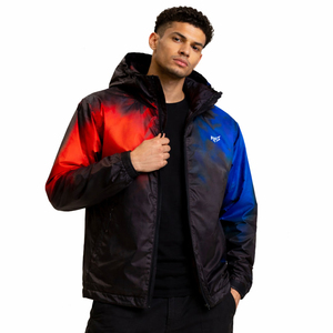 Men's Gradient Color Hooded <b>Racer</b> <b>Jacket</b> Windproof Puffer <b>Jacket</b> Streetwear Zipper Front Logo Design Autumn Wear Parka <b>Jacket</b> - Product Image 2