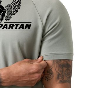 Camiseta Deportiva de Cuello Redondo para Hombre, Color Verde Salvia, Manga Corta, Transpirable, Ligera, para Fitness, Running, Entrenamiento, Gimnasio, Ropa Deportiva - Product Image 3