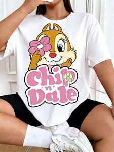 Camiseta Chip Dale para mujer y hombre, camiseta de manga corta de algodón, camiseta informal de verano con estampado gráfico de dibujos animados, moda Y2k 2026 - Product Image 3