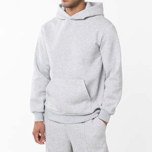 Heavyweight Fleece Blank Oversized Baggy Tracksuit Men Straight Leg Sweatsuits <b>Open</b> Bottom Sweatpants and Hoodie Set OEM - Product Image 2